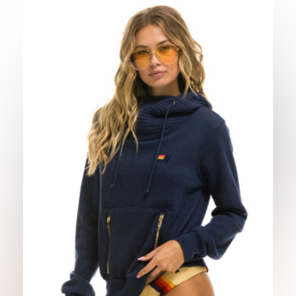 AVIATOR NATION NINJA PULLOVER HOODIE - NAVY XS